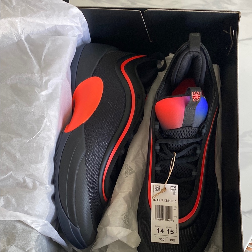 D.O.N Issue 6-Adidas Black and Red basketball Shoes